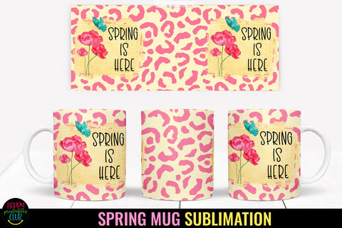 Spring Mug Wrap Sublimation I Spring Mugs PNG I Mug Wraps Sublimation Happy Printables Club 