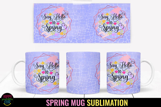 Spring Mug Wrap Sublimation I Spring Mugs PNG I Mug Wraps Sublimation Happy Printables Club 
