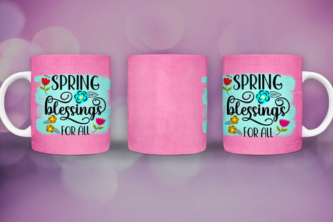 Spring Mug Wrap Sublimation I Spring Mugs PNG I Mug Wraps Sublimation Happy Printables Club 