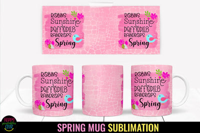 Spring Mug Wrap Sublimation I Spring Mugs PNG I Mug Wraps Sublimation Happy Printables Club 