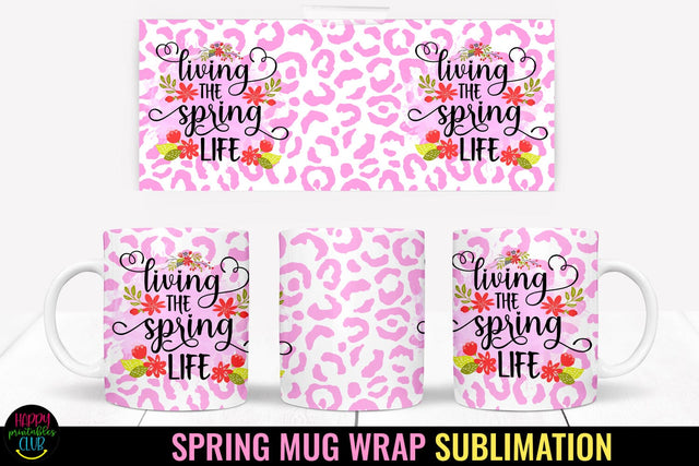Spring Mug Wrap Sublimation I Spring Mugs PNG I Mug Wraps Sublimation Happy Printables Club 