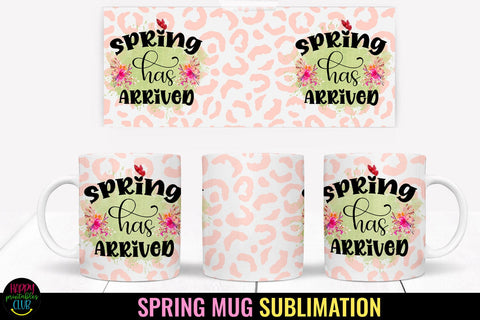 Spring Mug Wrap Sublimation I Spring Mugs PNG I Mug Wraps Sublimation Happy Printables Club 
