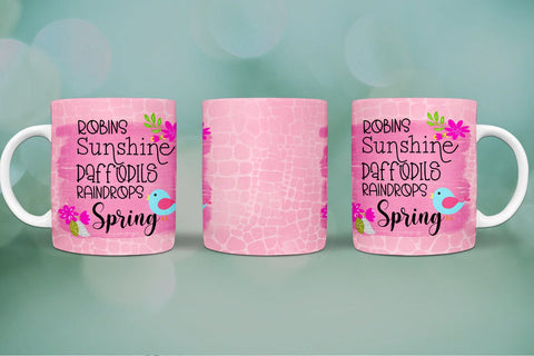 Spring Mug Wrap Sublimation I Spring Mugs PNG I Mug Wraps Sublimation Happy Printables Club 