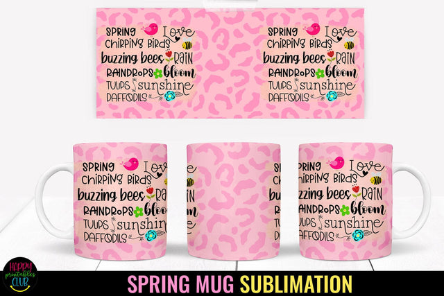 Spring Mug Wrap Sublimation I Spring Mugs PNG I Mug Wraps Sublimation Happy Printables Club 