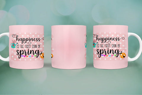 Spring Mug Wrap Sublimation I Spring Mugs Sublimation PNG Sublimation Happy Printables Club 