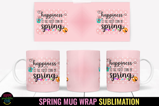 Spring Mug Wrap Sublimation I Spring Mugs Sublimation PNG Sublimation Happy Printables Club 