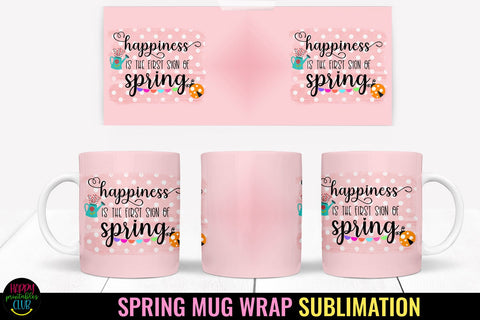 Spring Mug Wrap Sublimation I Spring Mugs Sublimation PNG Sublimation Happy Printables Club 