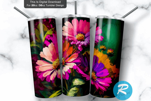 Spring Pink Floral 20 oz / 30 oz Tumbler PNG Sublimation Regulrcrative 