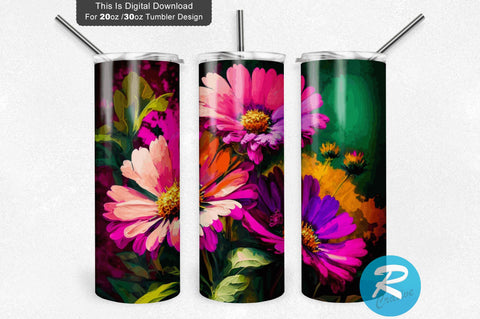Spring Pink Floral 20 oz / 30 oz Tumbler PNG Sublimation Regulrcrative 