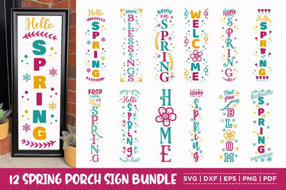 Spring Porch Sign Bundle, 12 Spring vertical Sign SVG SVG CraftLabSVG 