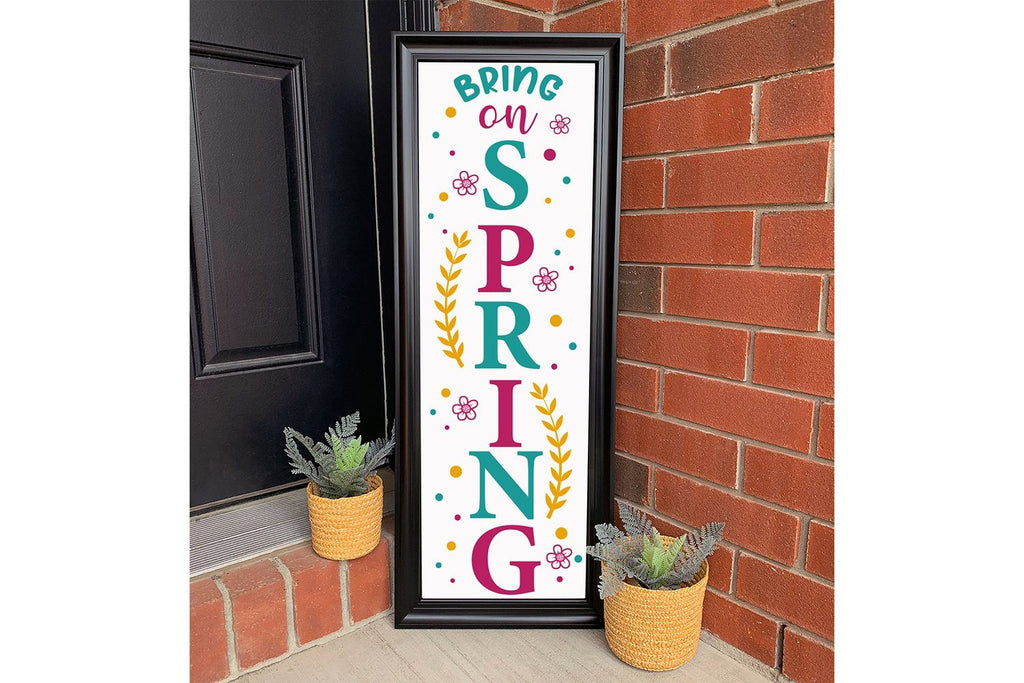 Spring Porch Sign Bundle, 12 Spring vertical Sign SVG - So Fontsy