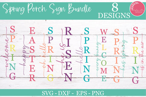 Spring Porch Sign Bundle-Spring and Easter Vertical Sign SVGs SVG Linden Valley Designs 