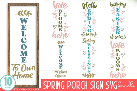 Spring Porch Sign SVG Bundle, Spring SVG Bundle SVG DESIGNISTIC 