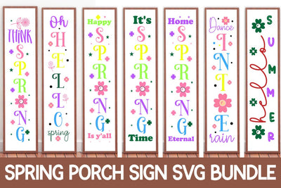 Spring Porch Sign SVG Bundle. Vertical front signs. SVG designmaster24 