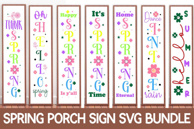 Spring Porch Sign SVG Bundle. Vertical front signs. SVG designmaster24 