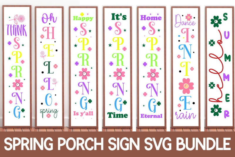 Spring Porch Sign SVG Bundle. Vertical front signs. SVG designmaster24 
