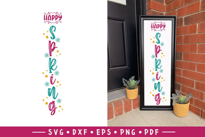 Spring Porch Sign SVG - Happy Spring - Flower SVG SVG CraftLabSVG 