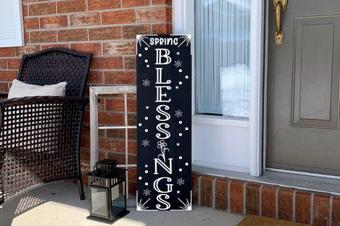 Spring Porch Sign SVG, Spring Blessings, Floral sign SVG SVG CraftLabSVG 