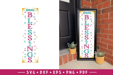 Spring Porch Sign SVG, Spring Blessings, Floral sign SVG SVG CraftLabSVG 