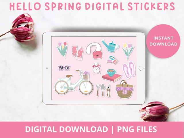 Spring Printable Digital Sticker Set SVG Elise Cellucci 