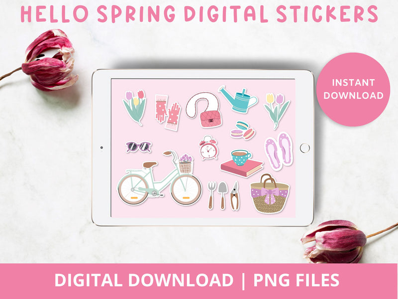 Spring Printable Digital Sticker Set SVG Elise Cellucci 