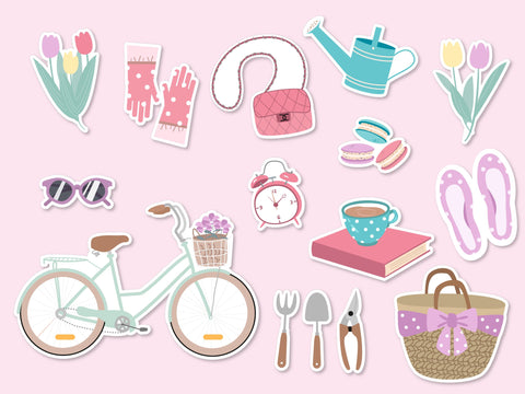 Spring Printable Digital Sticker Set SVG Elise Cellucci 