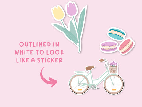 Spring Printable Digital Sticker Set SVG Elise Cellucci 