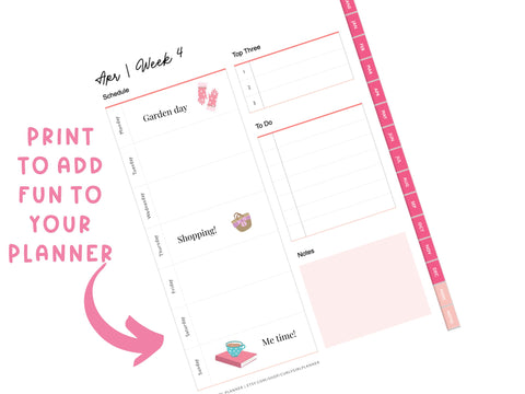 Spring Printable Digital Sticker Set SVG Elise Cellucci 