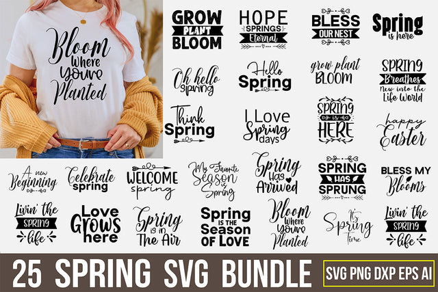 Spring Quotes SVG Bundle SVG nirmal108roy 