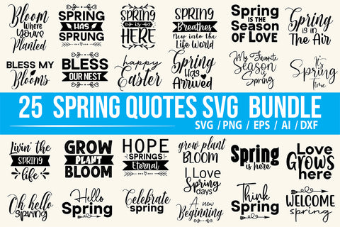 Spring Quotes SVG Bundle SVG nirmal108roy 