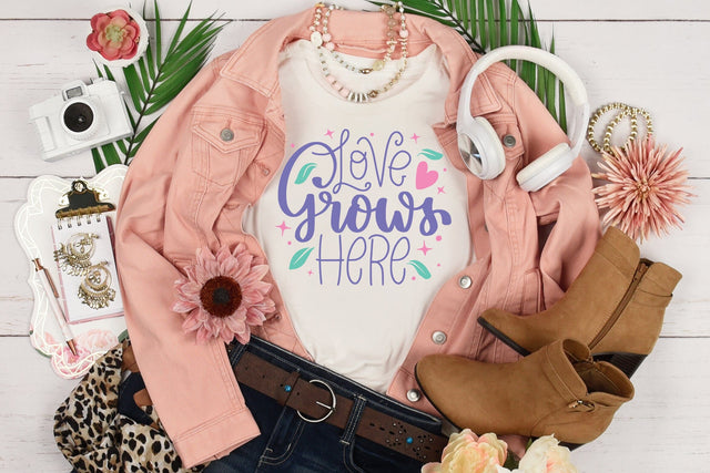 Spring Quotes SVG Love Grows Here SVG dapiyupi store 