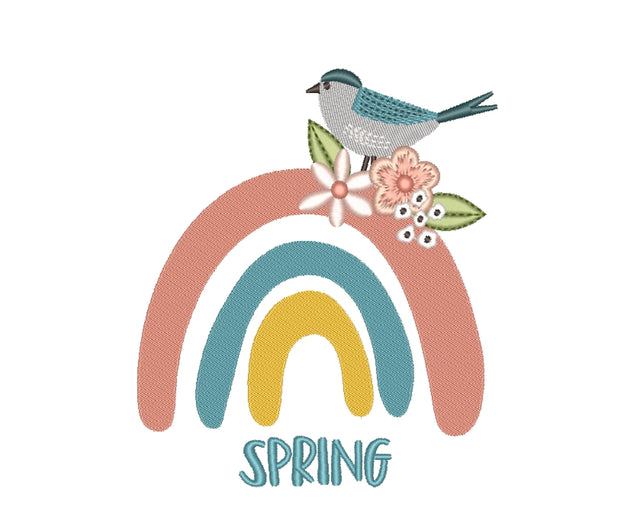 Spring Rainbow Embroidery Design, 3 Sizes Embroidery/Applique DESIGNS Nino Nadaraia 