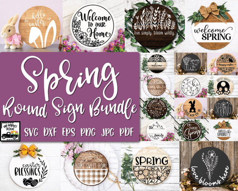Spring Round Sign Design Bundle - Easter SVG Bundle SVG Old Market 