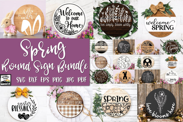 Spring Round Sign Design Bundle - Easter SVG Bundle SVG Old Market 