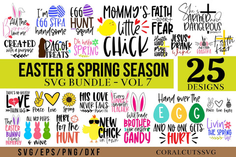 Spring Season and Easter Big SVG Design Bundle SVG CoralCutsSVG 