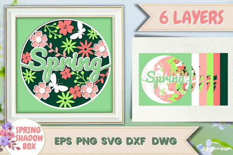 Spring Shadow Box | 3D Layered SVG | Lightbox SVG SvgOcean 
