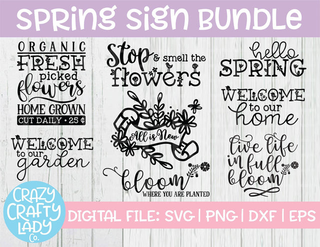 Spring Sign Bundle SVG Crazy Crafty Lady Co. 