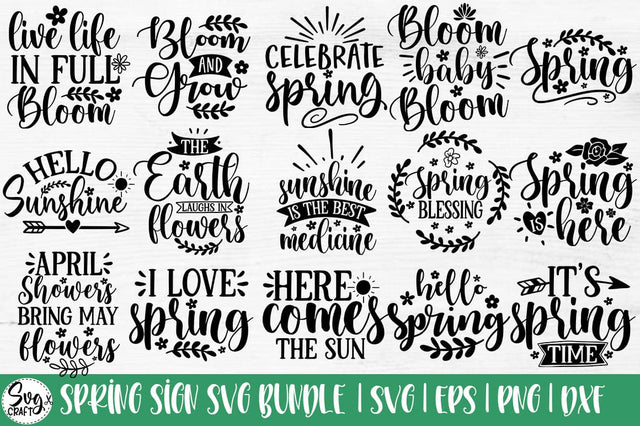 Spring sign SVG Bundle, Spring Shirt Svg for Cricut, Flower Market Svg, Hello Spring Bundle Svg Cut file, Welcome Spring Svg, Dxf, Png, Eps SVG Svgcraft 