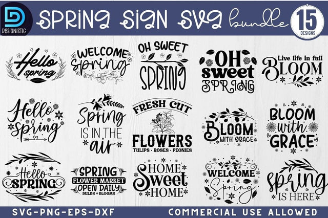 Spring Sign SVG Bundle, Spring Sign SVG SVG DESIGNISTIC 