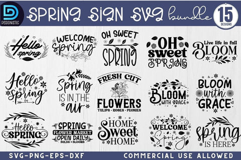 Spring Sign SVG Bundle, Spring Sign SVG SVG DESIGNISTIC 