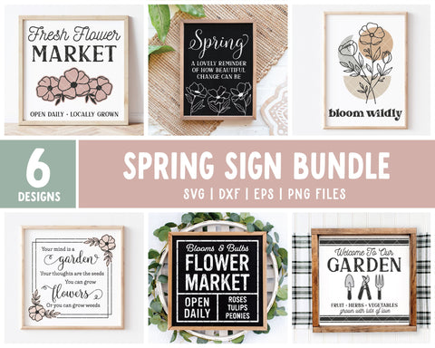 Spring Sign SVG Bundle | Welcome Spring Cut Files SVG Wood And Walt 