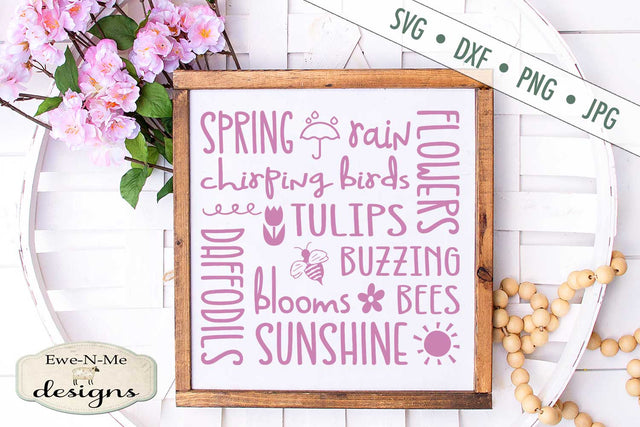 Spring Subway Art - Flowers - Rain - SVG SVG Ewe-N-Me Designs 