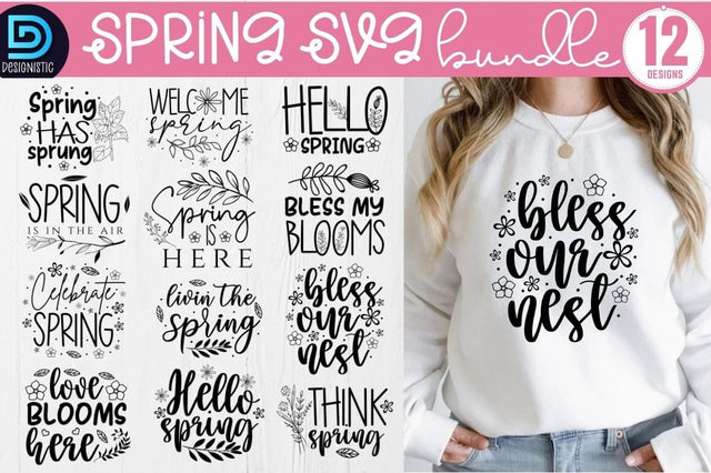 Spring SVG Bundle, Hello Spring SVG Bundle SVG DESIGNISTIC 