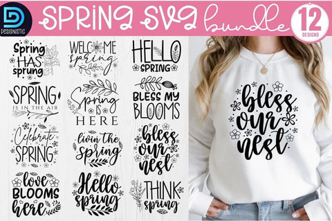 Spring SVG Bundle, Hello Spring SVG Bundle SVG DESIGNISTIC 