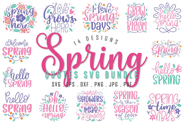 Spring SVG Bundle | Spring Flower Quotes SVG Cut File SVG dapiyupi store 