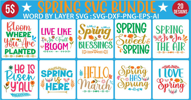 SPRING SVG BUNDLE SVG Newmockups 