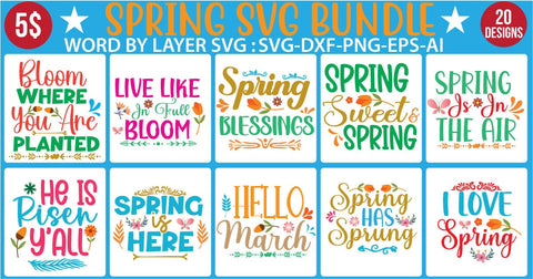 SPRING SVG BUNDLE SVG Newmockups 