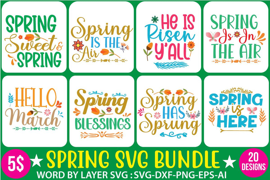 Full Spring Line Svg SPRING SVG BUNDLE - So Fontsy