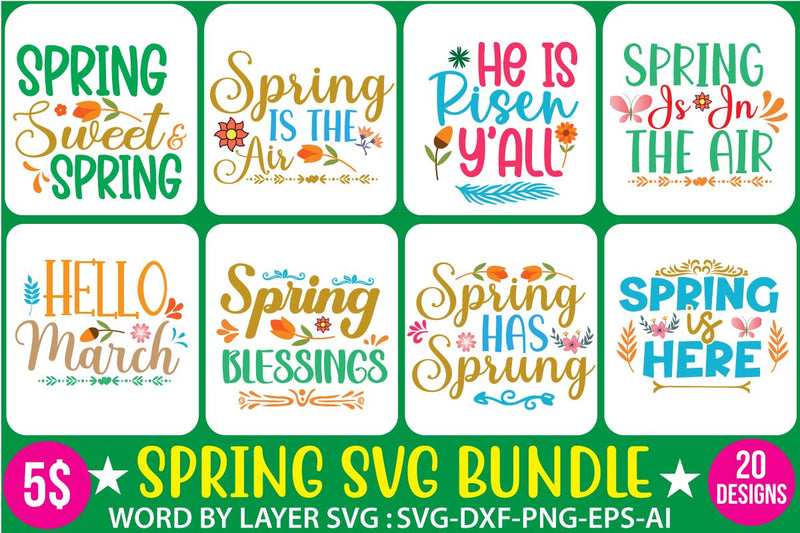 SPRING SVG BUNDLE - So Fontsy