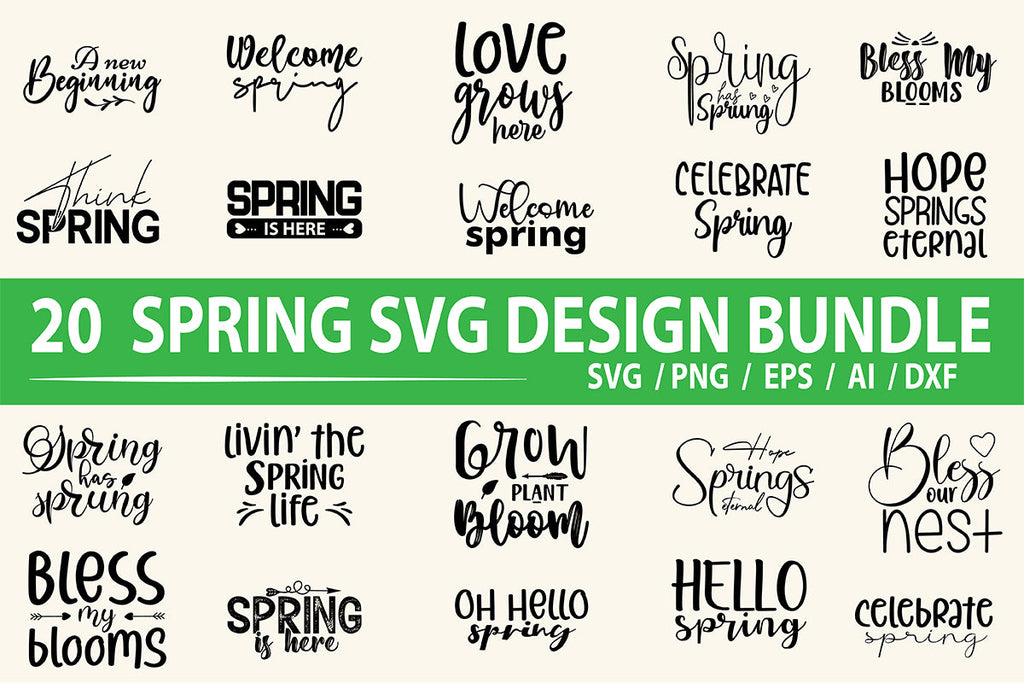 Spring Svg Download Spring SVG Bundle - So Fontsy